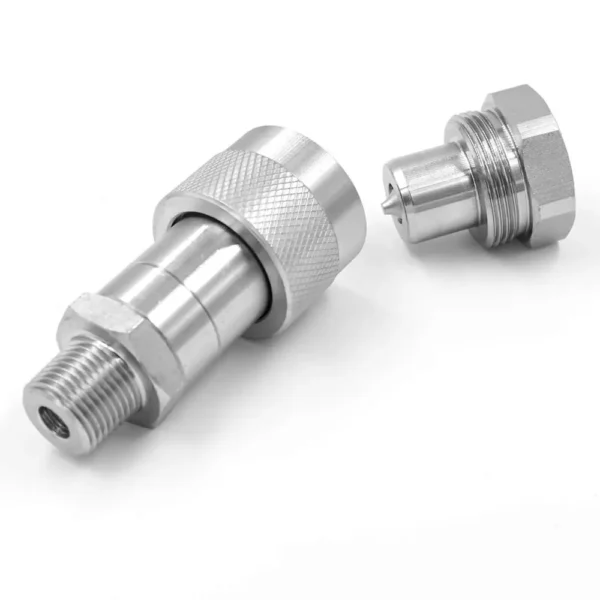 3/8" NPT Poppet High Duty 10000 PSI Quick Connect Coupling Coupler w/Dust Caps - Image 3