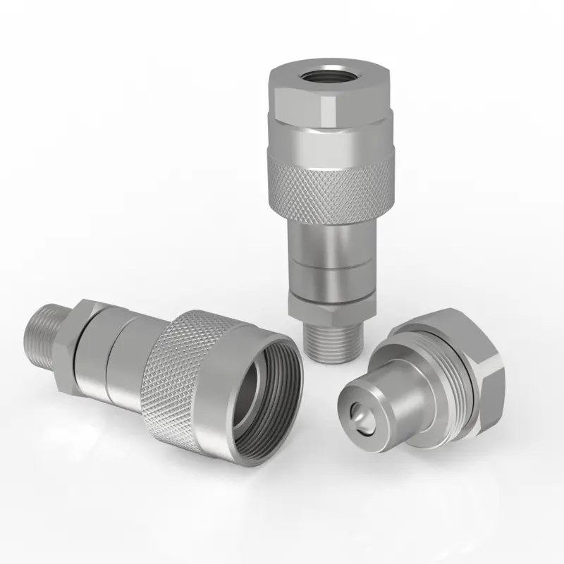 High pressure screw connect poppet couplers made to the ISO
14540 Standard