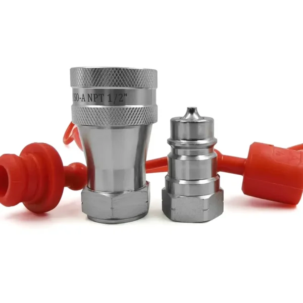 1/2" NPT Thread ISO 7241-1 Series A Quick Disconnect Coupling set W/dustcaps - Imagen 5