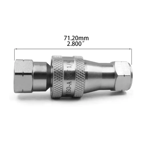 1/4" NPT Thread ISO 7241-1 Series A Quick Disconnect Coupling set With dust caps - Imagen 5