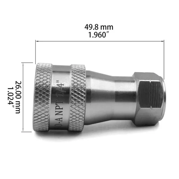 1/4" NPT Thread ISO 7241-1 Series A Quick Disconnect Coupling set With dust caps - Image 4