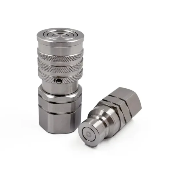 1/4″ Body Size ISO 16028 Stainless Steel Flat Face Quick Coupling Set with 1/4" NPT Thread