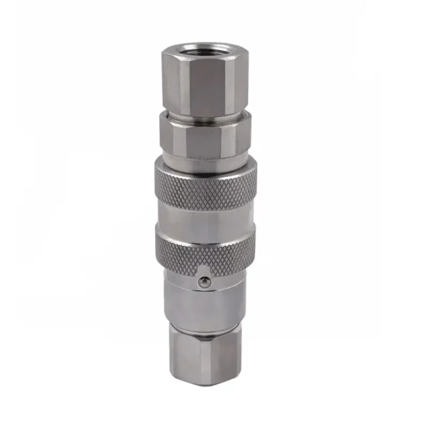 3/8″ Body Size ISO 16028 Stainless Steel Flat Face Quick Coupling Set with 3/8"NPT Thread - Image 3