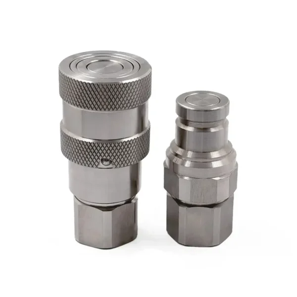 3/8″ Body Size ISO 16028 Stainless Steel Flat Face Quick Coupling Set with 3/8"NPT Thread