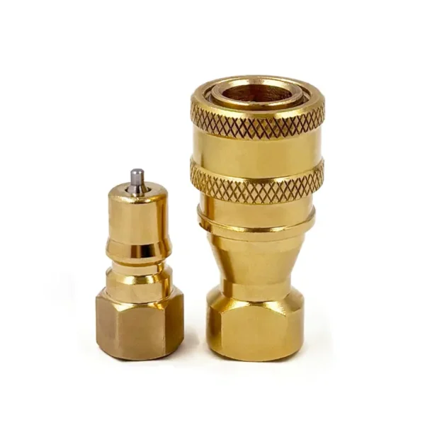 Conjuntos de acoplamiento rápido hidráulico ISO7241-1B de latón de 1/8″ con rosca hembra NPT de 1/8″.