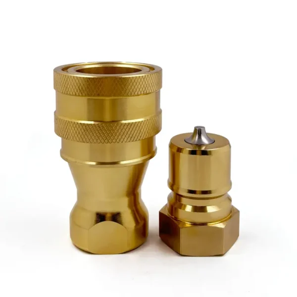 Conjuntos de acoplamiento rápido ISO7241-B de latón de 3/4″ con rosca hembra NPT de 3/4″.