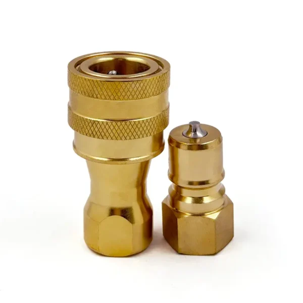 Conjuntos de acoplamiento rápido ISO7241-1 B de latón de 3/8″ con rosca hembra NPT de 3/8″.