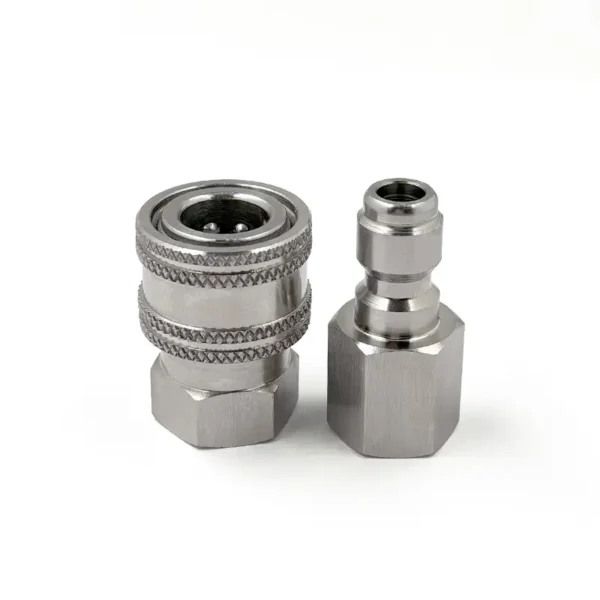 Stainless Steel Pressure Washer Coulper, 1/4 Inch Quick Connect Fittings, Pressure Washer Adapter Set with 1/4 Inch Female NPT