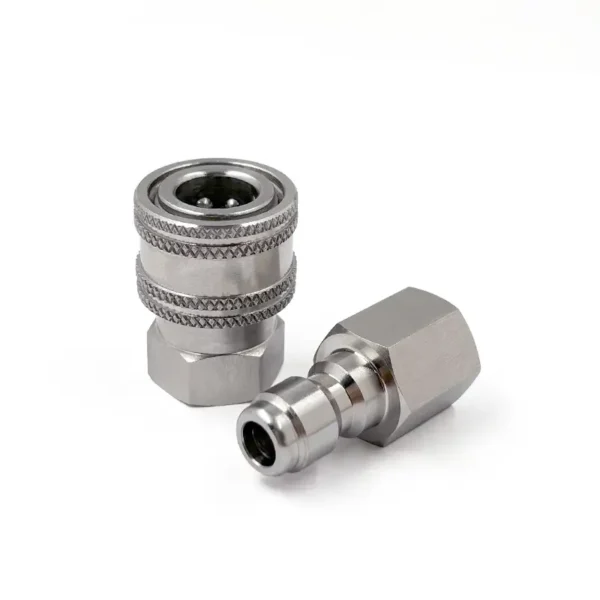 Stainless Steel Pressure Washer Coulper, 1/4 Inch Quick Connect Fittings, Pressure Washer Adapter Set with 1/4 Inch Female NPT - Image 2