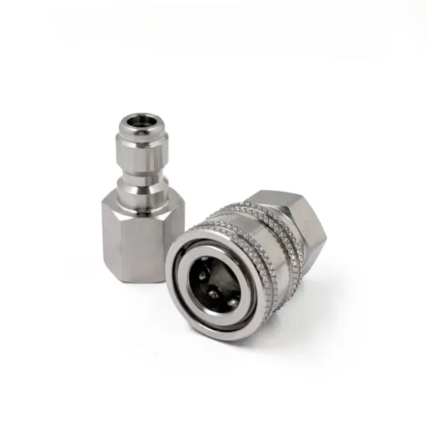 Stainless Steel Pressure Washer Coulper, 1/4 Inch Quick Connect Fittings, Pressure Washer Adapter Set with 1/4 Inch Female NPT - Image 3